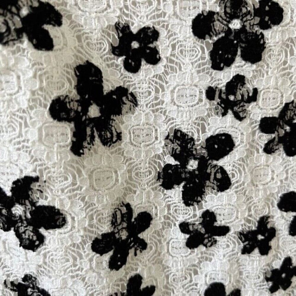 Karl Lagerfeld Black White Floral Shift Dress NWT Size 6 - Picture 7 of 9